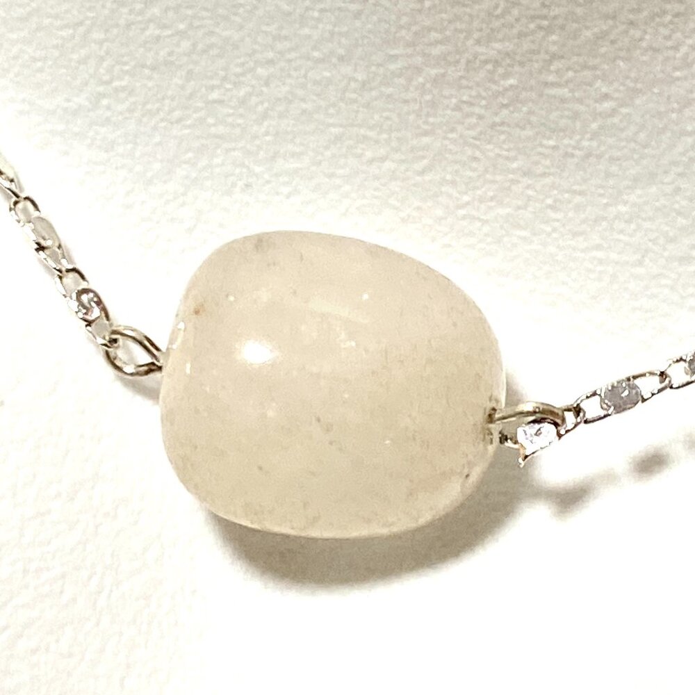 2/$20, Natural Rose Quartz Necklace, Genuine Tumbled Gemstone & Stainless Chain
